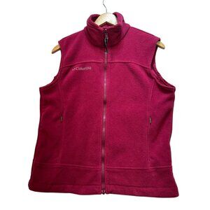 Columbia Women Interchange Fleece Vest Jacket Medium Fuchsia Red